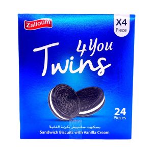 Zalloum Twins 4 you Sandwich Biscuits With Vanilla Cream 24 Gm x 24 pieces