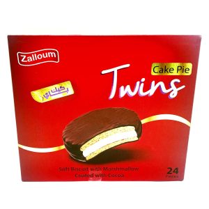 Zalloum Twins Cake Pie Soft Biscuits With Marshmallow Coated Cocoa 30 Gm X 24 Pieces